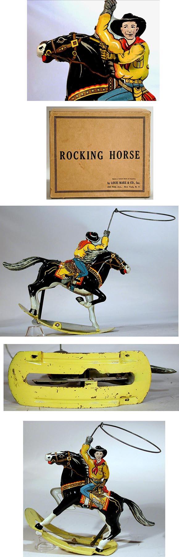 1942 Marx, Rocking Horse (Cowboy Rider) in Original Box